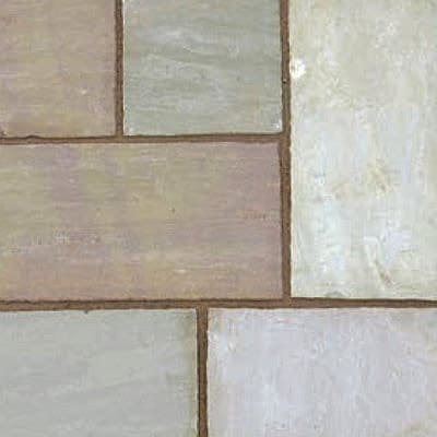 Indian Sandstone paving buff multi